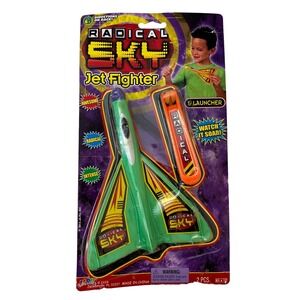Ja-Ru Radical Sky Jet Fighter Glider with Launcher Green Orange Toy 2334 NEW
